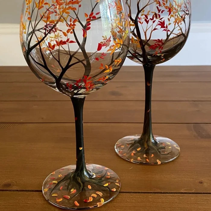 Four Seasons Tree Wine Glasses