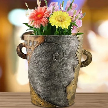 Handmade Picasso Brutalist Abstract Beauty Face Flower Pot