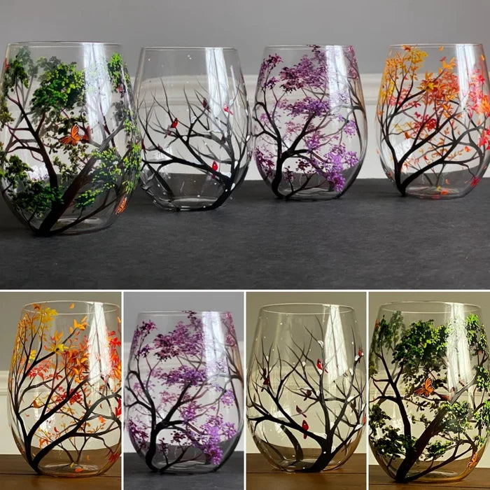 Four Seasons Tree Wine Glasses