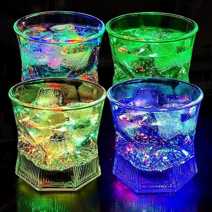 Liquid Activated Multicolor LED Lowball Glass