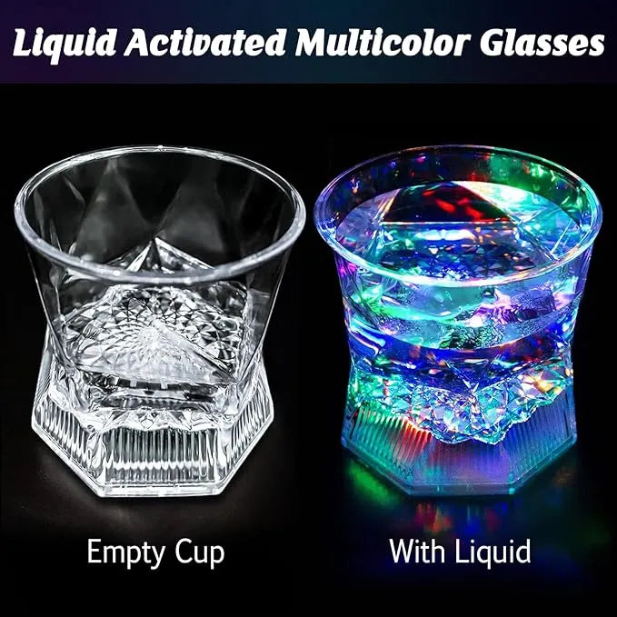 Liquid Activated Multicolor LED Lowball Glass