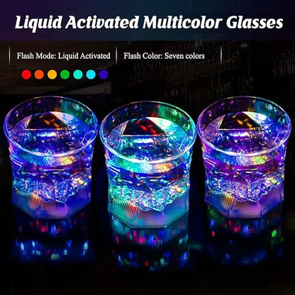 Liquid Activated Multicolor LED Lowball Glass