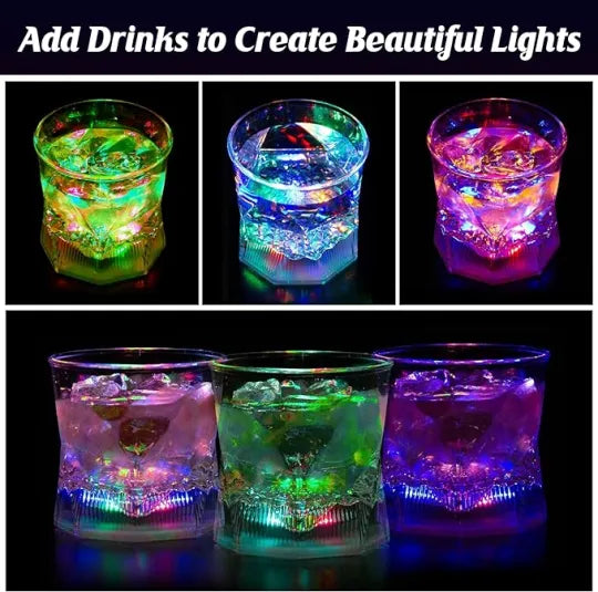 Liquid Activated Multicolor LED Lowball Glass