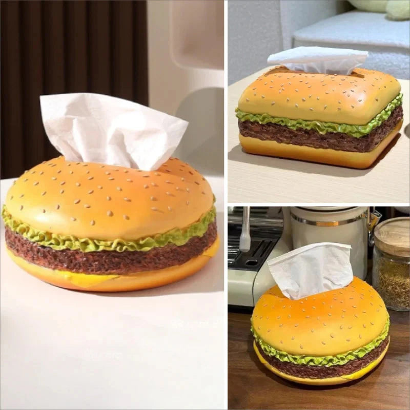 Charming Burger Tissue Box