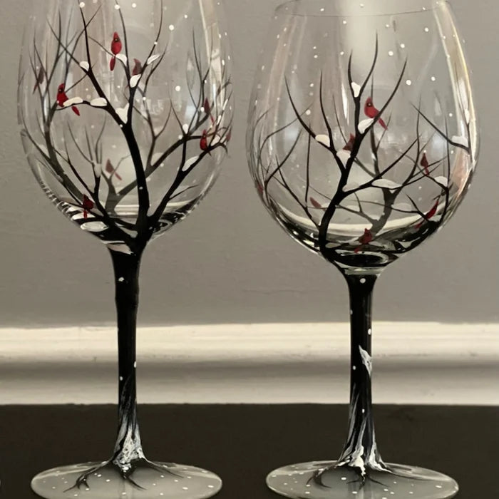 Four Seasons Tree Wine Glasses