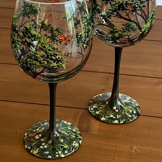 Four Seasons Tree Wine Glasses