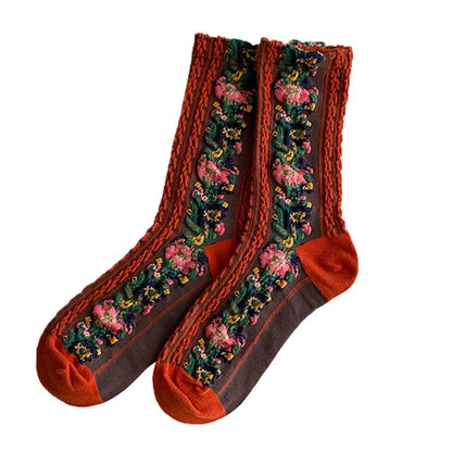 Lexofitt™ Vintage Embroidered Floral Socks