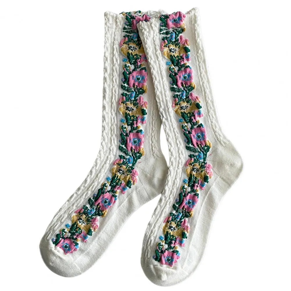 Lexofitt™ Vintage Embroidered Floral Socks