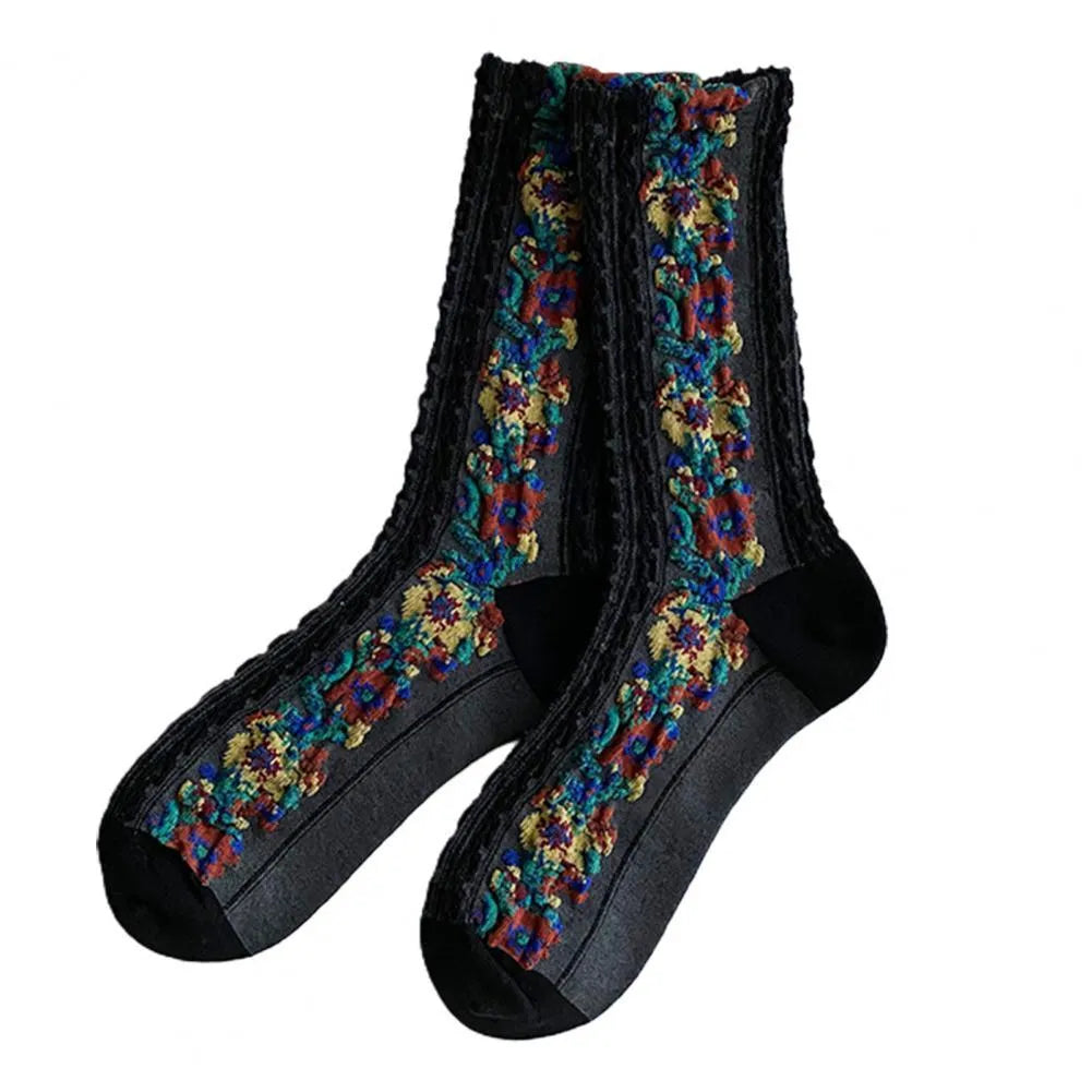 Lexofitt™ Vintage Embroidered Floral Socks