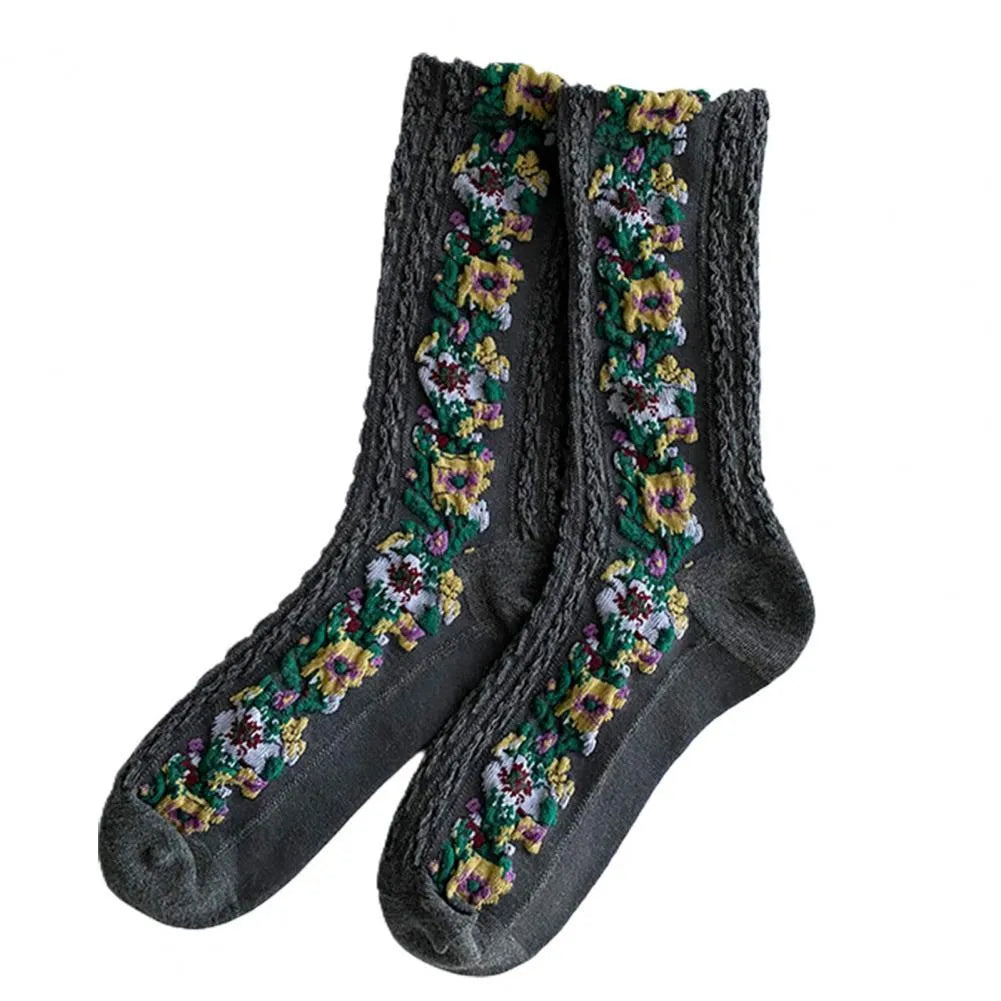 Lexofitt™ Vintage Embroidered Floral Socks